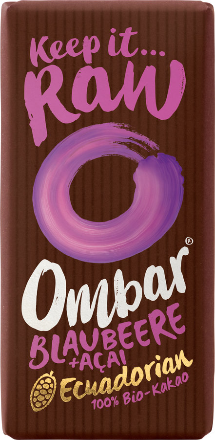 Bio OMBAR Acai & Blaubeere Roh-Schokolade 35g