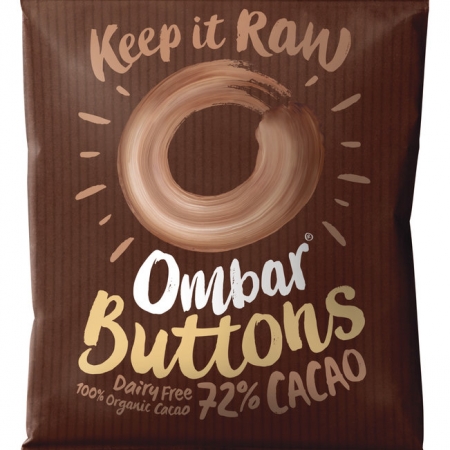 Bio OMBAR Buttons Raw 72% Rohkakao 25g