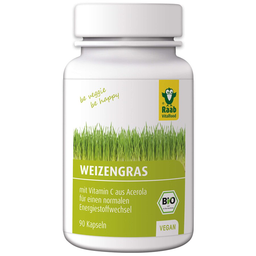 Bio Weizengras, vegan, 90 Kapseln à 300 mg, Dose