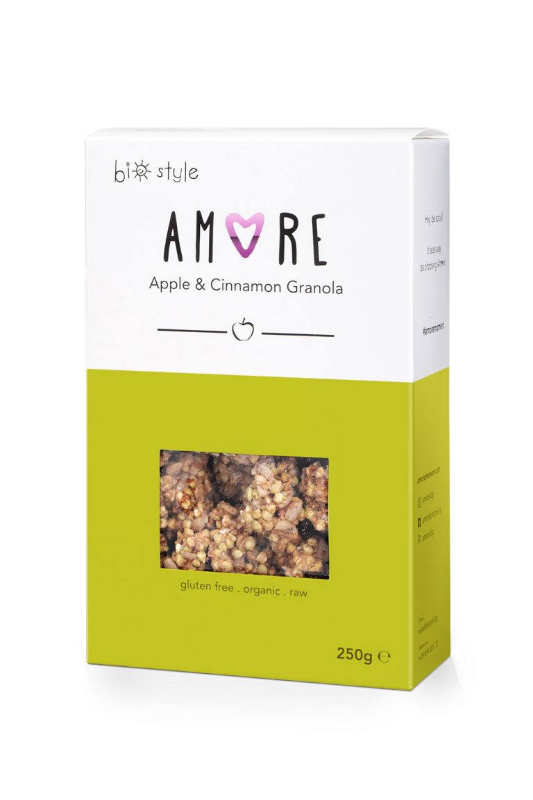 Bio Apple & Cinnamon Granola AMORE glf raw 250g