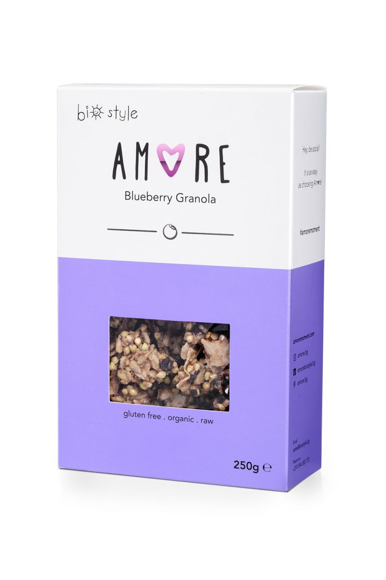 Bio Blueberry Granola AMORE glf raw 250g